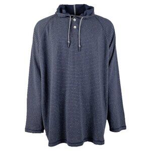 Tommy Bahama Big & Tall Stinson Stripe Pullover Hoodie Sweater Mens 2XLT Navy